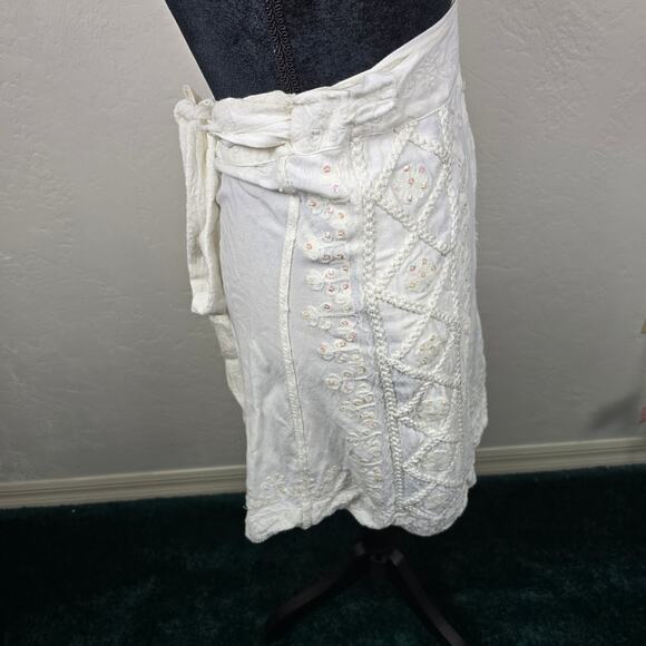 Shore Line Wrap Around Skirt Coastal Bohemian Whimsical Beachy Hipster Vaca M - Picture 2 of 10